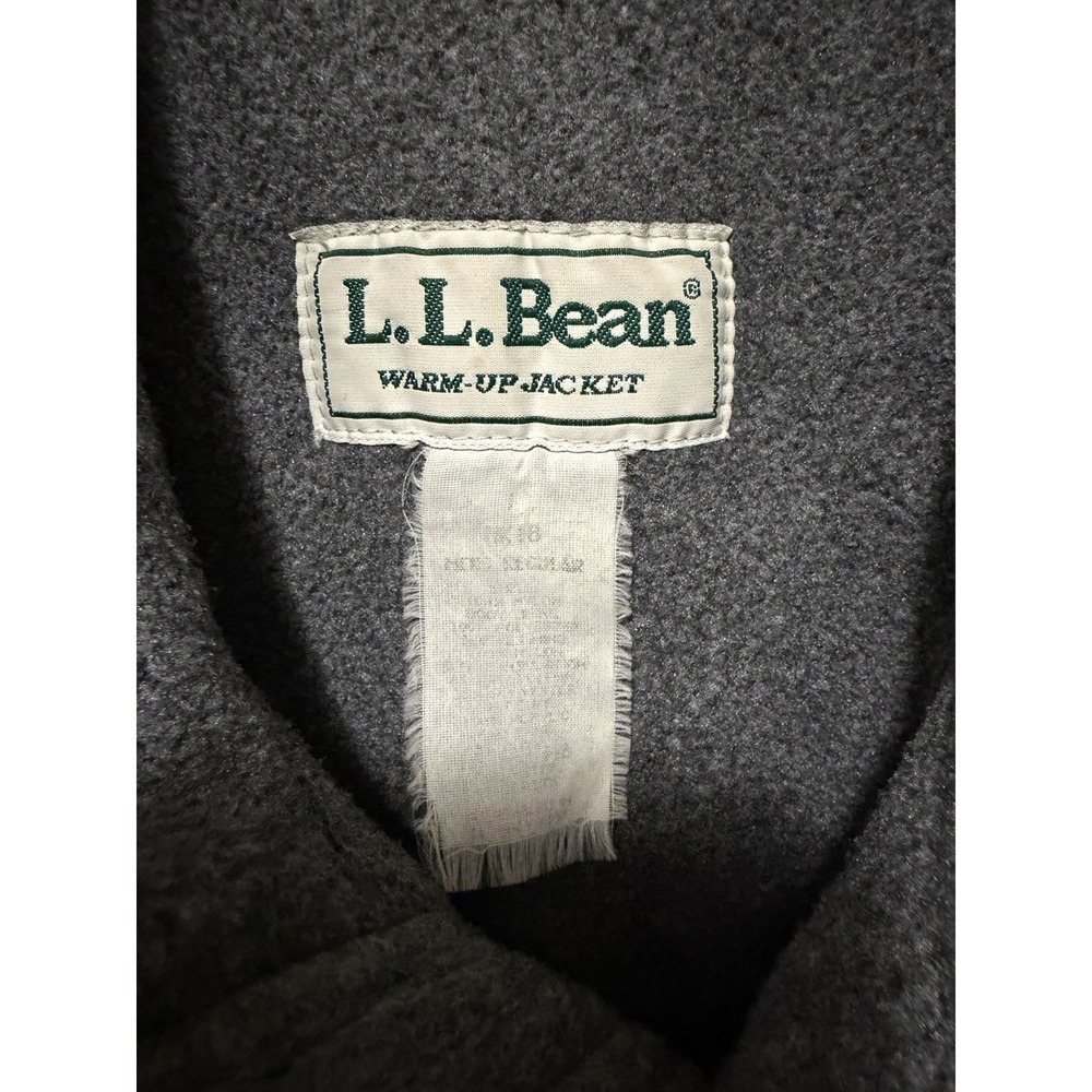 Vintage L.L.Bean Warm-Up Jacket Fleece Lined Full Zip Green Bomber Coat 25x28 - Picture 6 of 11
